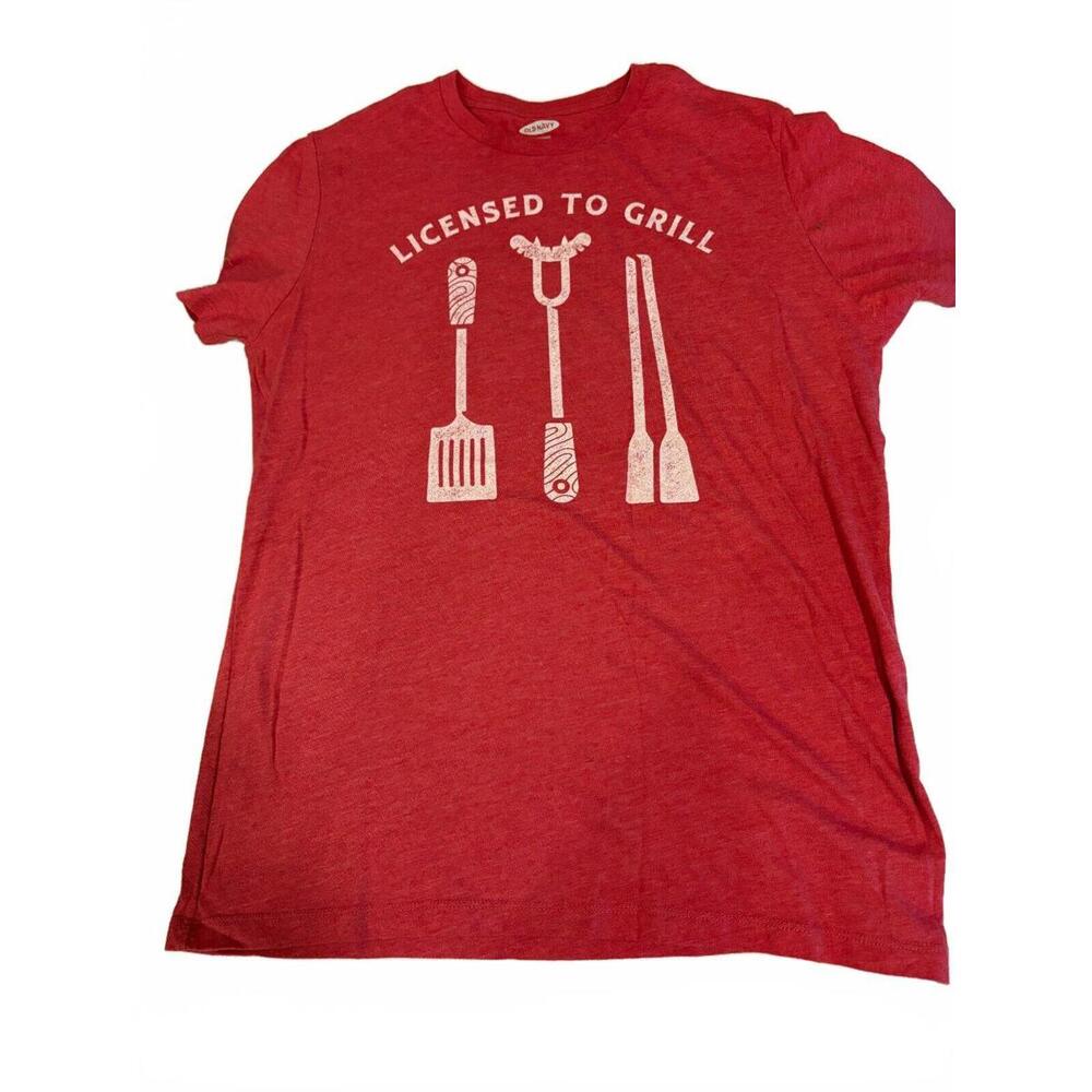 MENS MEDIUM T SHIRT LICESEND TO GRILL OLD NAVY RED - Picture 1 of 2